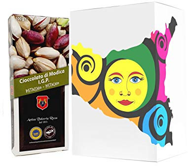 Sicilia Bedda - CIOCCOLATA DI MODICA IGP DOLCERIA RIZZA - Gr. 100 - Vari Gusti (Pistacchio)