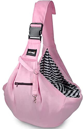 NATUYA Hundetragetasche,Hundetasche,Tragetasche Katze,Verstellbare transporttasche Katze,für Spaziergang Aktivitäten im Freien und Ausflüge (Rosa)