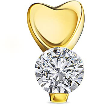 Kleiner Anhänger 585 Gelbgold 14 Karat mit Herz und Zirkonia-Stein