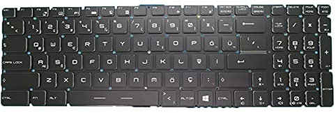 RTDPART Laptop Crystal Keycap And Backlit Keyboard For MSI Alpha 17 Alpha 17 A4DEK MS-17EK Alpha 17 A4DEK-006 Alpha 17 A4DE Turkey TR Black NO Frame New