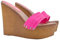 Kiara Shoes - Zeppa da Donna Altezza 13 cm Doppia Fascia Fucsia - KZ3101 Fuxia (Fuxia, Numeric_39)