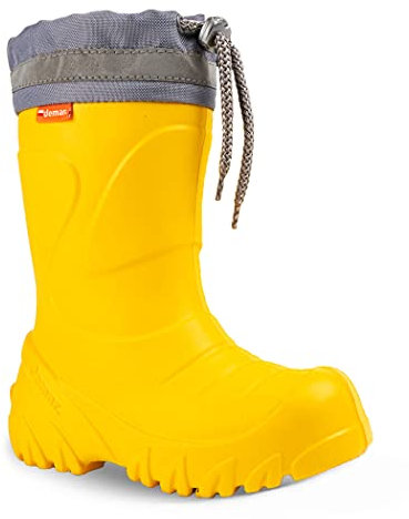 DEMAR Stivali in gomma EVA per bambini leggeri con risvolto imbottito MAMMUT-S, giallo., 32/33 EU