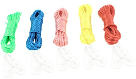 Ruilogod Nylon Shirts Pants Hanging Rope Clothesline 8 M 5 Pcs Assorted Color (id: 07c a08 3b0 fec a9a