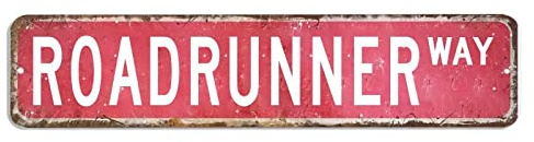 Roadrunner Schilder, Roadrunner-Schild, Tierschild, personalisierbar, Metall, Roadrunner, Geschenk, Wandkunst, dekoratives Schild, Vintage-Dekoration, Bauernhaus, Wandaufhänger, Wanddekorationen für