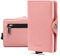 Bronzi Portafoglio Porta Carte Credito - Portafoglio Donna Slim Portacarte Donna - Mini Porta Tessere - Protezione RFID - Design Smart Saffiano Rosa