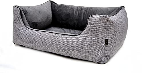Lebon - Hundebett Louis Plus - 3 Größen - 80cm, 100cm und 120cm - Orthopädisch - Hochwertig und Made in EU - 3 Farben - 3 Größen - Kuschlweich - Hoher Rand - Waschbar - Bester Liegekomfort…