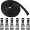 Gurtband Set mit 18 Schnallen, 6 Meter Länge, 15 mm Breite, in Schwarz, Gurt Band aus PET Material, Gurt Riemen Set mit je 6 x 15 mm Steckschnalle, Leiterschnalle, Stegschnalle, Taschengurt DIY Kit