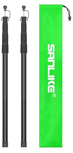 SANLIKE Zeltstangen für Plane, 248,9 cm Planenstangen 2er Set, Zeltstangen Ersatz, Teleskopstange, Baldachinstangen, Campingstangen für Dachzelte, Trekkingstockzelt für Regenfliege, Camper, Markise -