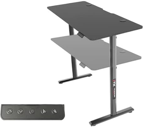 ZStyle Tavolo Scrivania da Gaming Desk Pro Postazione Computer Carbonio Porta Cuffie Portabicchiere Laptop da Gioco Gestione Cavi Ergonomica Gamer (Elettrica M)