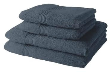 TODAY 2 Badetücher 50 x 90 cm + 2 Badetücher 70 x 130 cm, 100% Baumwolle, Denim