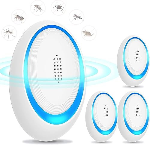 Anti Moustique Prise 4 Pack Ultrason Souris Et Rats Appareil Ultrason Souris Ultrason Souris Et Rats Appareil Repulsif Souris Efficace pour Repousser Les Rats Les Araignées Les Moustiques