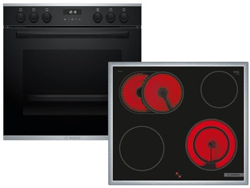 Bosch HND631FH61 Set Einbauherd HET237BB0 + Glaskeramikkochfeld NKN64RGA2E