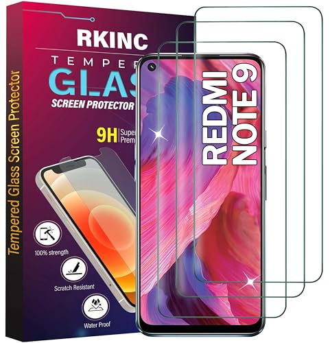 RKINC 3 Stück, Panzerglas Schutz Glas für Xiaomi Redmi Note 9, Xiaomi Redmi 10X 4G, Panzer HD Displayschutzfolie, 0,33 mm kratzfest, splitterfrei, blasenfrei, lebenslangeGarantie