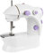 Nähmaschine für Kinder und Anfänger, Mini-Nähmaschine mit Fußpedal, LED Licht, Zweidraht-Zwei, Arbeitslicht, Zuhause, Nähmaschine für Einsteiger, DIY Begeisterte (202-Basic-Modell, Weißes lila)