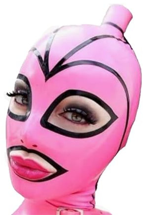 SMGZC Lattice Testa Coperchio Rosa Lattice Maschere Viso Maschera di lattice La Testa Cappuccio in Gomma Latex Mask Per Cosplay Party Club (M)