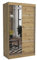 Brent - Kleiderschrank mit Spiegel Tom, 100cm Breit, Schlafzimmerschrank mit 1 Kleiderstange und Einlegeböden für Kleidung, Kleiderschrank Artisan Eiche