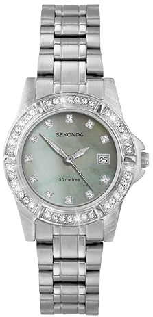 Sekonda Sienna Womens Analogue Watch 28mm Silver Stainless Steel Bracelet