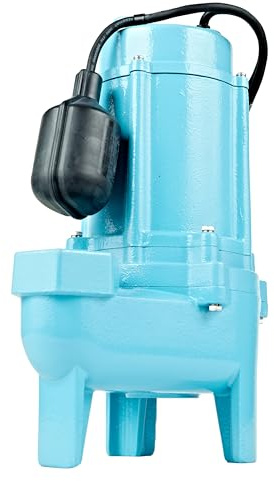 Little Giant 15SC-CIA-RF 115 Volt, 3/4 HP, 7800 GPH, Sewage Pump with Piggy-back Tethered Float Switch, 20-Ft. Cord, Blue, 14942786