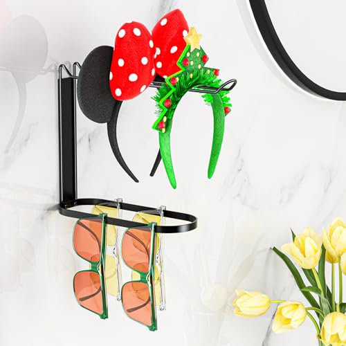 GGQ Haarreifen Ständer für Mädchen, Metall Haarreifen Halter, Schwarz Stirnband Halter, Haarband Ausstellungsstand Brillenständer, Haarreif Aufbewahrung Sonnenbrillen Schmuck Armband Halter