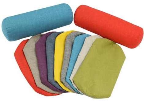 YURRO Leinenkissenbezug, runder Zylinder-Kissenbezug, Ganzkörper-Kissenbezug, Holzstützkissenbezug für Memory-Schaum/geschredderter Schaumstoff/Baumwolle (Blau, 15 x 60 cm)