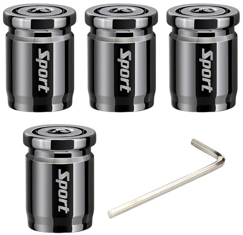 dentedeleao 4 Stück Ventilkappen für Auto, Anti-Diebstahl-Ventilabdeckung mit Schraubenschlüssel, Universal Kappe Staubschutzkappen für Auto, LKW, Fahrrad, Motorrad