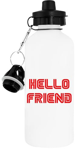 Hello Friend Weiße Trinkflasche Aus Metall