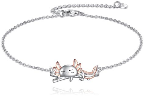 URONE Axolotl Armband für Damen 925 Sterling Silber Axolotl Anhänger Armband Axolotl Schmuck Geschenke für Damen Mädchen
