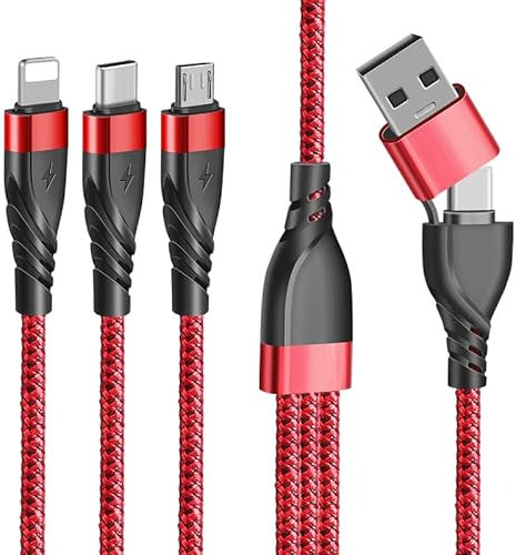 Unillous Multi USB Kabel, Universal Ladekabel 5 in 1 Schnellladekabel Micro USB Typ C Mehrfach Anschlüsse, Multi Ladekabel für Phone Android Samsung Galaxy Huawei 1.2 M