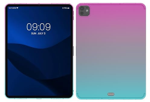 kwmobile Cover Compatibile con Apple iPad Pro 11 (2024) - Custodia Cover Tablet in silicone TPU - Copertina protettiva Tab - Backcover - 2 colori fucsia/blu/trasparente