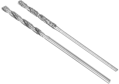 sourcing map 2pcs 1mm/1.7mm Metric Diamond Coated Twist Drill Bits High-Speed Steel Tipped Drill Tiles for Jewelry Beach Glass Shells Lapidary Ornament Bracelet Necklace Arts