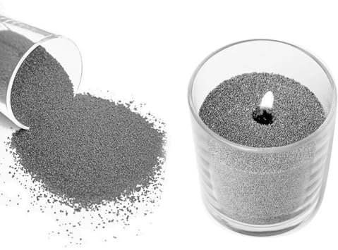 Scentoria Kerzensand,Kerzensand mit Docht, Perlenkerze Grau, Pearled Candle 800 g, Kerzenwachs Granulat Grau, Wachsgranulat, Kerzen Sand, Wachsgranulat für Kerzen DIY