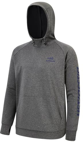 Bassdash Men’s Fleece Lined Fishing Hoodies Water Resistant Performance Pullover Sweatshirts Stretchy Hunting Workout Sweatshirt FS32M Dark Heather Grey