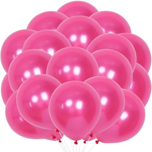 KOBOKO Luftballons Pink, 20 Stück 10 Zoll Ballons Rosa Geburtstagsdeko, Pinke Luftballon Mädchen, Rosa Rote Helium Ballon Party Deko Pink, Rosa Latex Luftballon für Hochzeit Geburtstag Babyparty Taufe