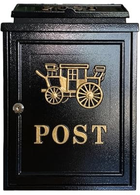 SENYAKI Letterbox Villa Letter Box Rain-Proof Old-Fashioned English Villa Mailbox Outdoor Mailbox Creative Letter Box Inbox post box(Gold painted)