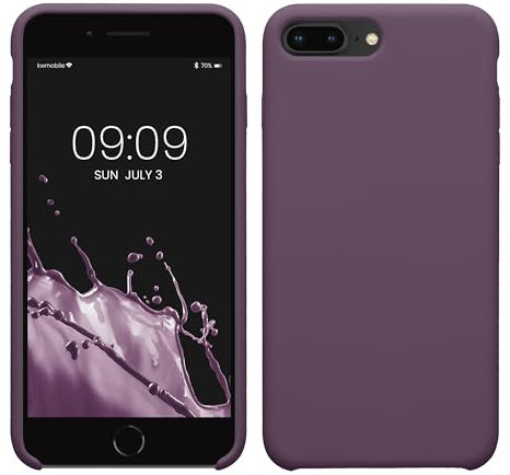 kwmobile Hülle kompatibel mit Apple iPhone 7 Plus/iPhone 8 Plus Hülle - Silikon Handy Case - Handyhülle weiche Oberfläche - kabelloses Laden - Helle Iris