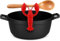 Lobster Spoon Holder, Silicone Pot Pan Holder Heat Resistance Spatula Bracket Strong Clip Anti-Overspill Kitchen Utensil Rest Funny Gift for Chef Cooking Lovers (Red)