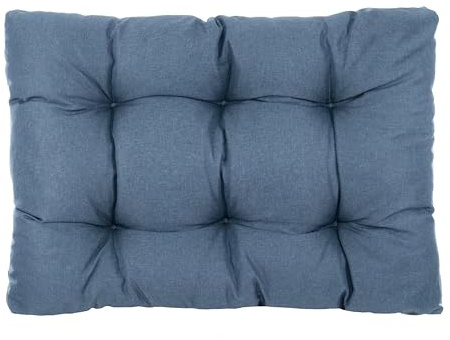 PFM HOME Palettenkissen 120 x 80 cm Outdoor-Kissen für Palettensofa Palettenmöbel Europaletten - Sitzkissen Paletten-Auflagen Gesteppt - Dunkelblau