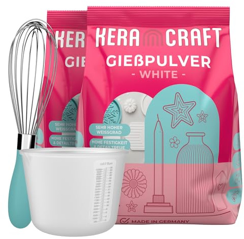 KERACRAFT Polvere per colata bianca 2x4,5kg - Polvere per colata bianca per rilievi per progetti creativi
