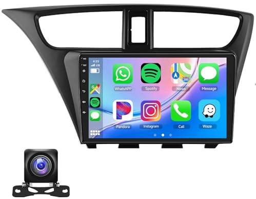 Estéreo Android Para Hon-da Civic 2012-2017 Pantalla Táctil De 9 Pulgadas Radio Con CarPlay Android Auto Enlace De Espejo Bluetooth FM Cámara De Respaldo Navegación GPS WiFi SWC M(Size:M300,Color:lhd)