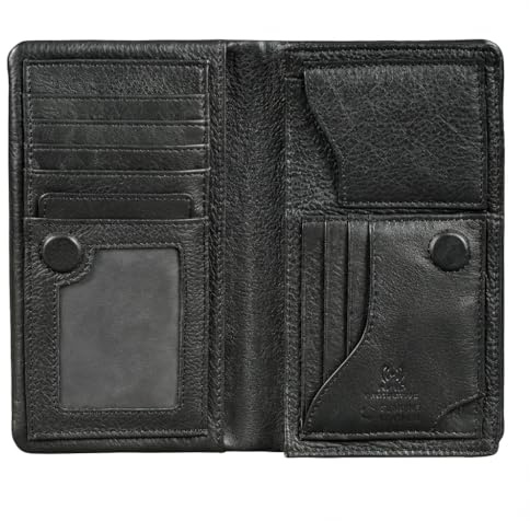 STILORD Kenan XL Portefeuille Homme Cuir Véritable Grand Format avec Fermeture Magnétique Porte-Monnaie pour 11 Cartes Portefeuilles Hommes Cuir Con RFID Couleur:Noir