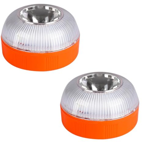 AOHEWEI 2x V16 Warnleuchte mit Magnetfuß für Autodach, 360° LED Blinklicht | Wasserdicht IP54 Ersatz für Warndreieck, geeignet für Auto, Motorrad, Wohnmobil & LKW