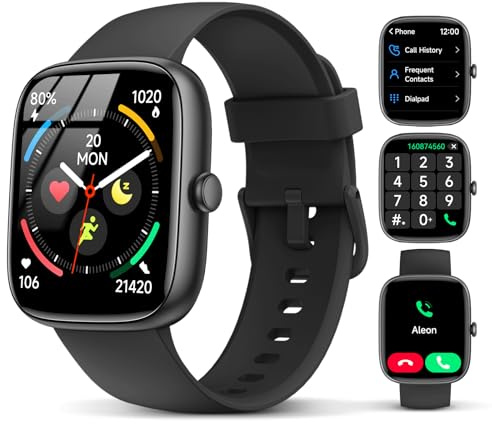lukg Smartwatch Herren Damen, 1,83 HD-Touchscreen Smart Watch mit Telefonfunktion, 110+ Sportmodi Sportuhr mit Pulsmesser Schlafmonitor Schrittzähler, IP68 Wasserdicht Fitness Uhr iOS/Android