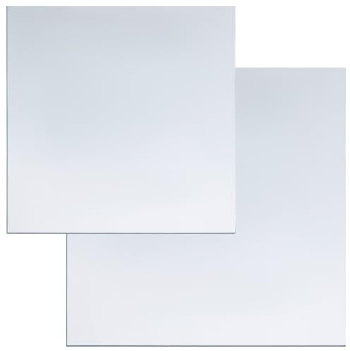 BENECREAT Paquete de 2 placas de molienda de pigmentos de vidrio esmerilado, 2 estilos cuadrados transparentes para pintura al óleo, acuarela, óleo y pintura acrílica