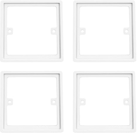 10mm Socket Spacer (Pack of 4, White) 1 Gang Single Socket Extender and Light Switch Spacer, Wall Box Extender for Tiled or Panelled Wall Surfaces