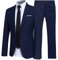 Allthemen Costume Homme Mariage Blazer Affaire Cérémonie Slim fit Veste et Pantalon Deux pièce Bleu Marine M