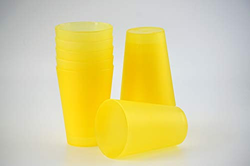 S&S-Shop 90 plastic drinking cups 0.4 L Yellow Reusable Drinking Cups/Party Cups/Mug