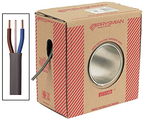 All Lengths 6242Y 2.5mm Twin and Earth Electric Cable Wire Flat T&E Grey BASEC Certified (100m)