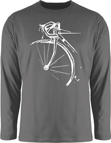 Langarmshirt Herren Langarm Shirt - Bekleidung Radsport - Fahrrad Geschenk Rennrad I Radfahren Geschenk - L - Dunkelgrau - fahrradshirt Radsport-Bekleidung Bike Rad Tshirt Radfahrer Mann t Fahrrad-