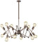 Wofi Pendelleuchte Wohnzimmer Industrial Sputnik Kronleuchter Deckenlampe Vintage Retro, Metall, 12x E27 Fassung, DxH 95x109 cm, 6445.12.09.8000