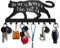 SirHoldeer Schlüsselbrett Schwarz, Katzen Deko, Schlüsselhalter Wand, Schlüsselaufhänger mit 10 Haken, Schlüssel Aufbewahrung, Schlüsselboard Modern, Cat Key Holder, Wanddeko Metall